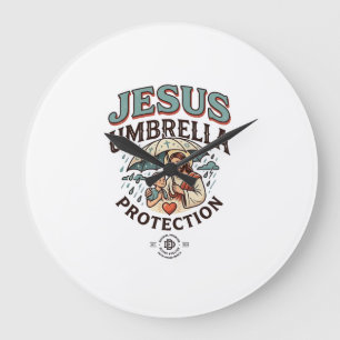 Jesus Regenschirm Schutz Jesus Regenschirm Schutzi Große Wanduhr