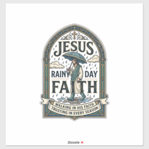 Jesus Regentag Glaube Jesus Regentag Christlicher Aufkleber