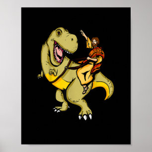 Jesus Reiten A T-Rex Dinosaur Funny T - Shirt Appa Poster