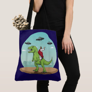 Jesus reitet auf einem Dinosaurier Alien-Galaxie