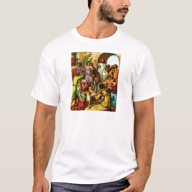 Jesus reitet den Esel in Jerusalem T-Shirt (Vorderseite)