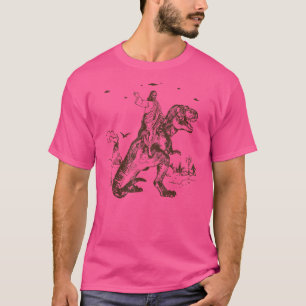 Jesus reitet einen Dinosaurier Ufo Alien Entführun T-Shirt