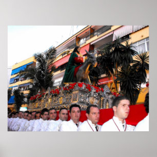 Jesus reitet einen Esel, Palm Sonntag Poster