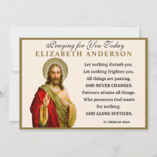 Jesus Religious St. Teresa of Avila Prayer Karte