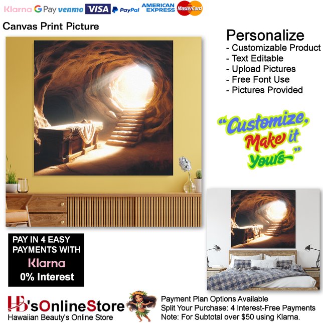 Jesus Resurrecrecrection Version 1 Canvas Print Pi Leinwanddruck (Jesus Resurrection Risen Biblical Canvas Print Picture 1.)