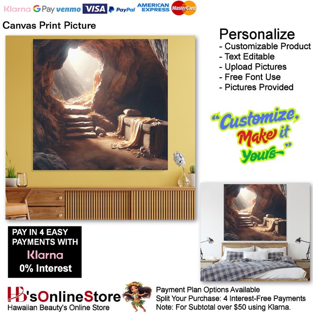 Jesus Resurrecrecrection Version 2 Canvas Print Pi Leinwanddruck (Jesus Resurrection Risen Biblical Canvas Print Picture 2.)