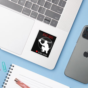 Jesus Rette Baseball Catcher Funny Sports Lover Aufkleber