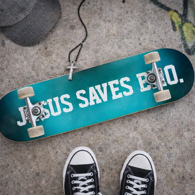 Jesus Rette Bro. Abstrakt Blue Haze Skateboard (Von Creator hochgeladen)
