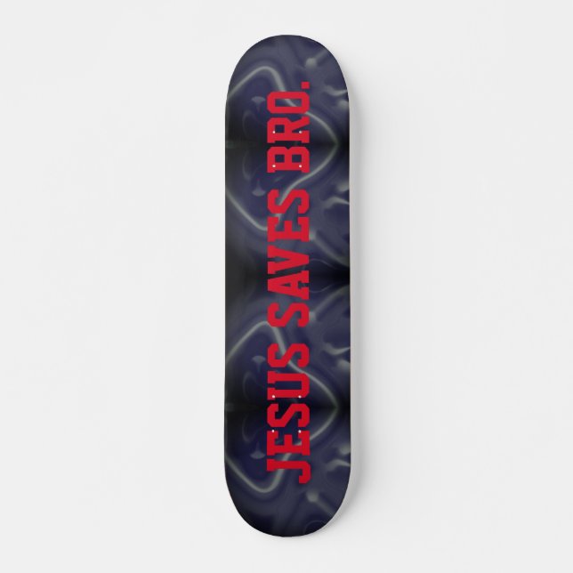 Jesus Rette Bro. Abstraktes Musterblaue Skateboard (Vorne)