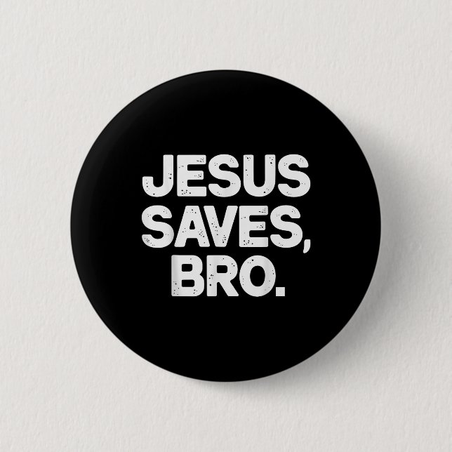Jesus Rette Bro Christlich Button (Vorderseite)