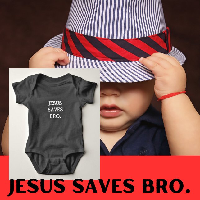 Jesus Rette Bro. Schwarz Baby Strampler (Von Creator hochgeladen)