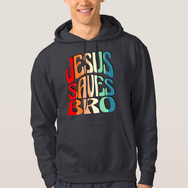 JESUS RETTE BRO VINTAG HOODIE (Vorderseite)