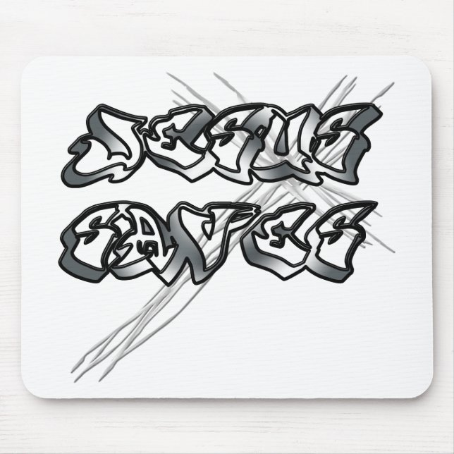 Jesus Rette Christlich Mousepad (Vorne)