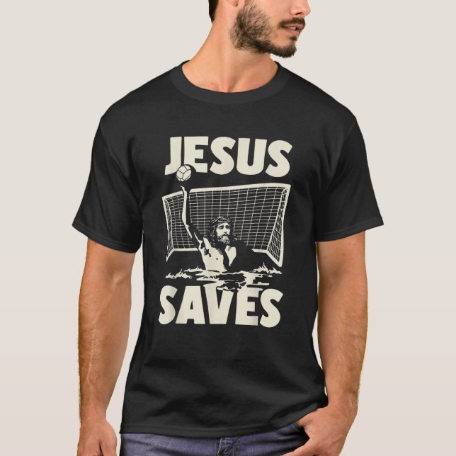 Jesus Rette Christliches Wasser Polo Player Goalie (Vorderseite)