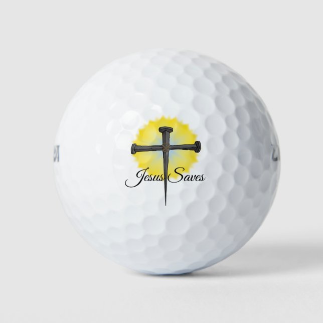 Jesus Rette Cross Golfball (Vorderseite)