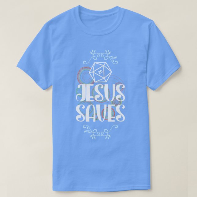 Jesus Rette D20 Dice T-Shirt (Design vorne)