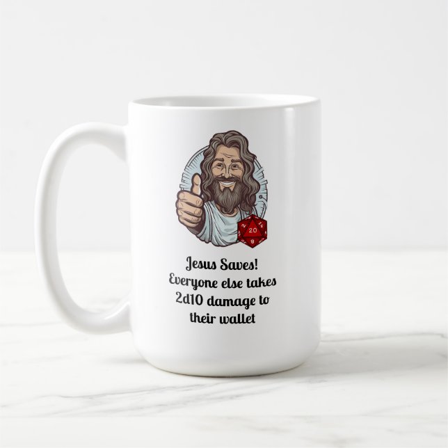 Jesus Rette D&D! Kaffeetasse (Links)