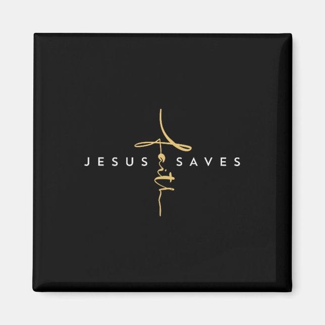 Jesus Rette den Glaube über Christus Christus, rel Magnet (Vorne)