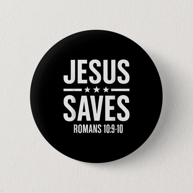 Jesus Rette die römische Bibel Verse Glaube Mensch Button (Vorderseite)