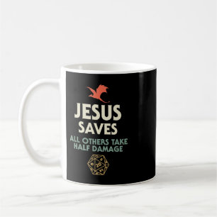 Jesus Rette DM Dragon D20 Dice Gift RPG Rolle Play Kaffeetasse