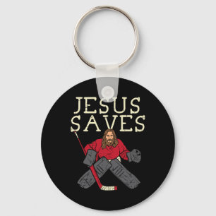 Jesus rette Eishockey Torwart religiös christlich Schlüsselanhänger