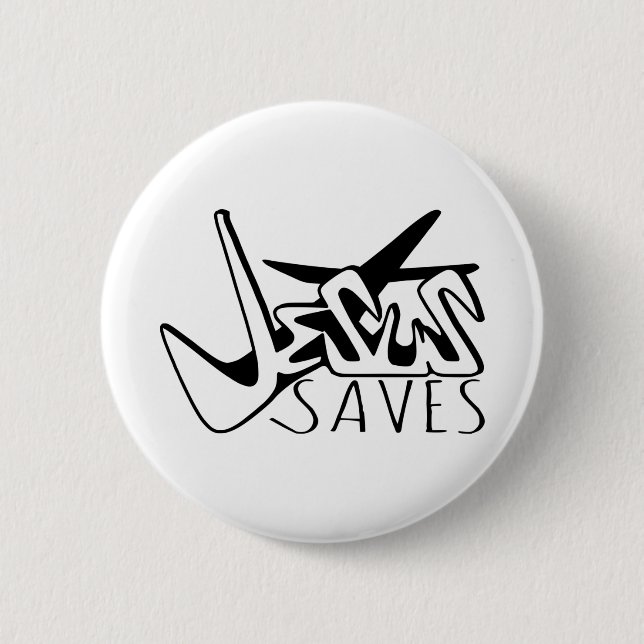JESUS RETTE GRAFFITI BUTTON (Vorderseite)