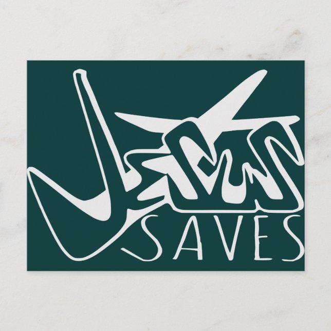 JESUS RETTE GRAFFITI POSTKARTE (Vorderseite)