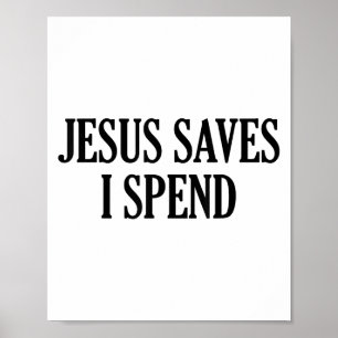 Jesus Rette, ich verbringe lustige Christliche Spr Poster