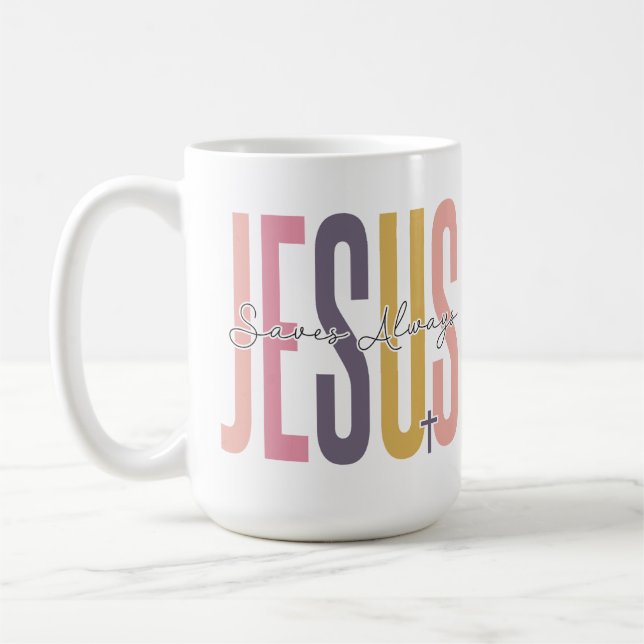 Jesus rette immer kaffeetasse (Links)