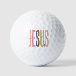 Jesus rette immer Ostern Christliche Kreuzquelle Golfball