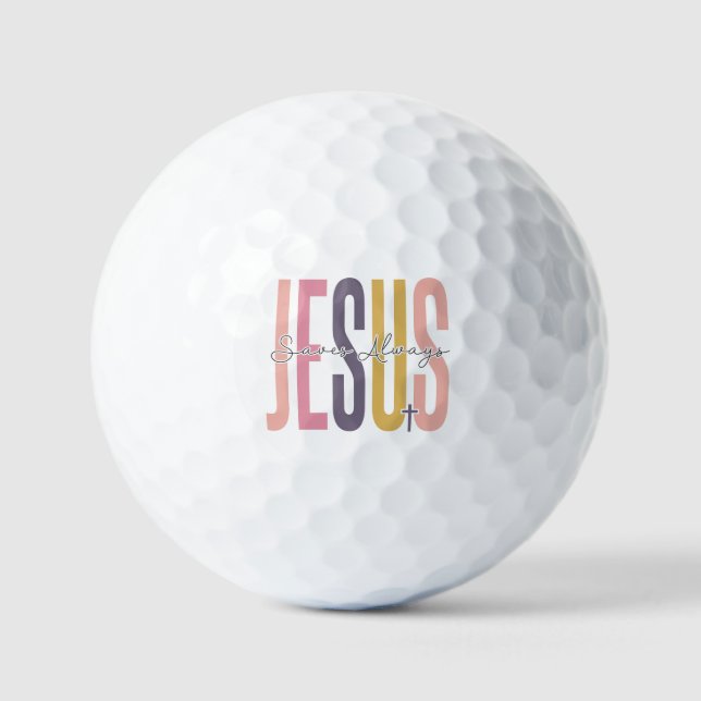 Jesus rette immer Ostern Christliche Kreuzquelle Golfball (Vorderseite)