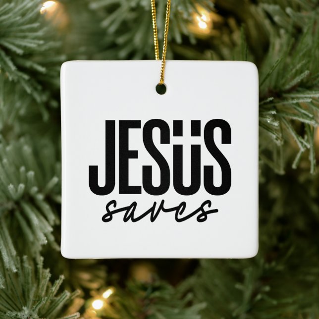JESUS RETTE KERAMIKORNAMENT (Baum)