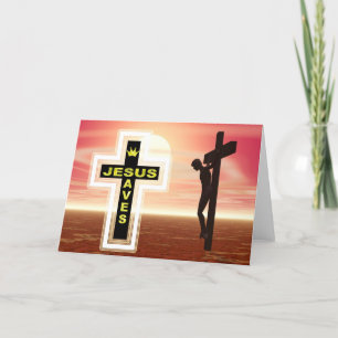 Jesus rette Kreuzigung Feiertagskarte