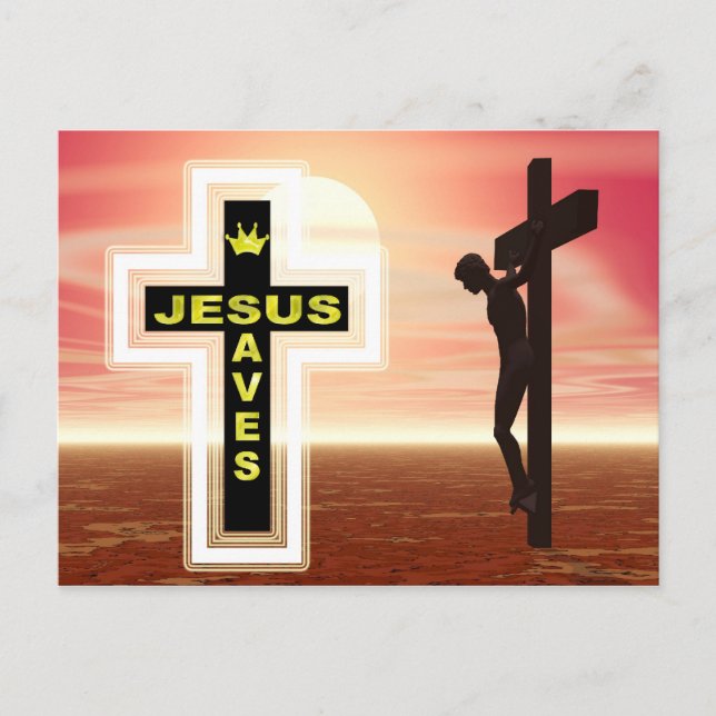 Jesus rette Kreuzigung Postkarte (Vorderseite)