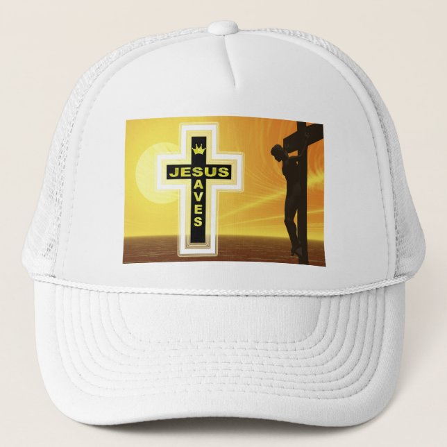 Jesus rette Kreuzigung Truckerkappe (Vorderseite)