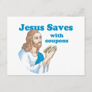 JESUS RETTE MIT COUPONS POSTKARTE