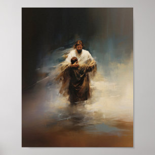 Jesus Rette Peter - Bible Verse Digital Print Poster