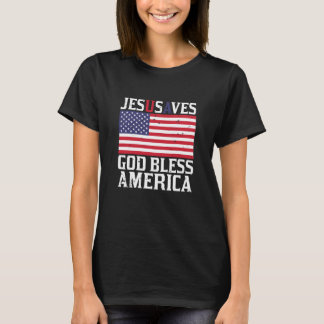 Jesus Rette USA Gott segne Amerika T-Shirt
