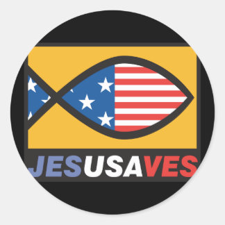 Jesus Rette USA Runder Aufkleber
