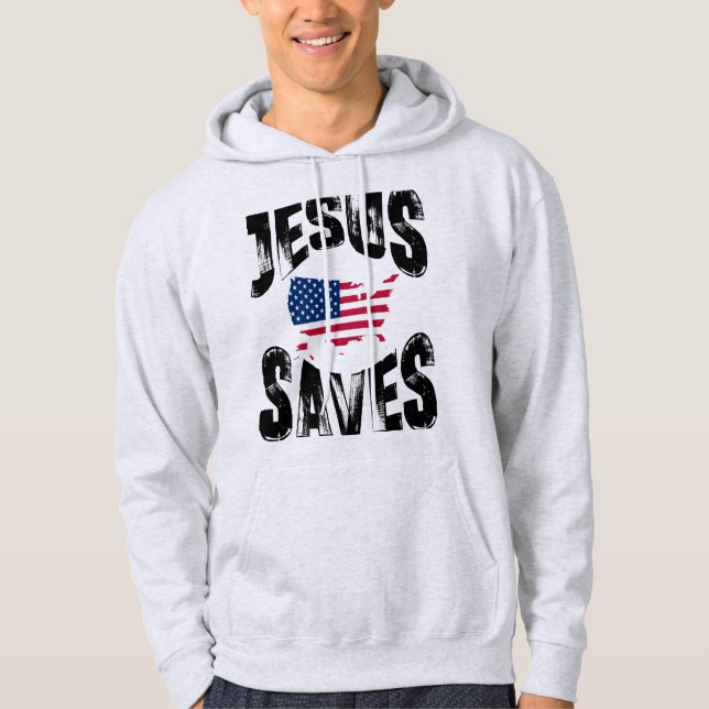 JESUS RETTE VEREINIGTE STAATEN HOODIE (Vorderseite)