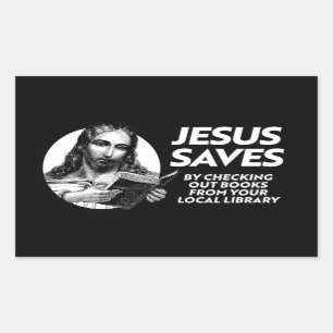 Jesus Rette Zeit zum Lesen verbotener Bücher Rechteckiger Aufkleber