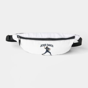 Jesus rettet Baseball Pitcher Vintage Gravur Shi Bauchtasche