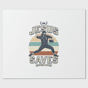 Jesus rettet Baseball Vintage Christian Vector Des Geschenkpapier