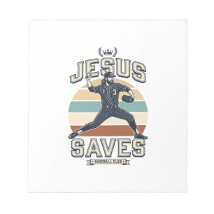 Jesus rettet Baseball Vintage Christian Vektor Des Notizblock