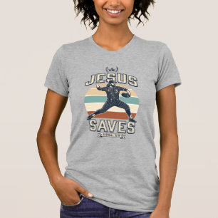 Jesus rettet Baseball Vintage Christian Vektor Des T-Shirt