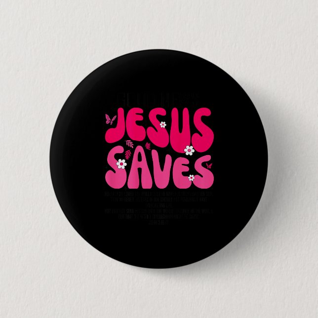 Jesus rettet Bibelvers christlicher Glaube religiö Button (Vorderseite)