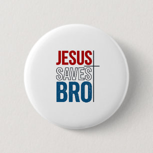 Jesus rettet Bro Christliche Typografie T-Shirt De Button