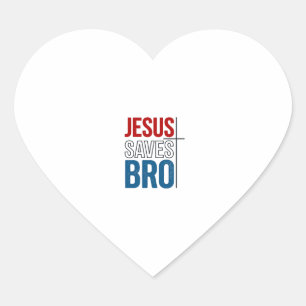 Jesus rettet Bro Christliche Typografie T-Shirt De Herz-Aufkleber