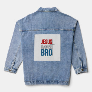 Jesus rettet Bro Christliche Typografie T-Shirt De Jeansjacke