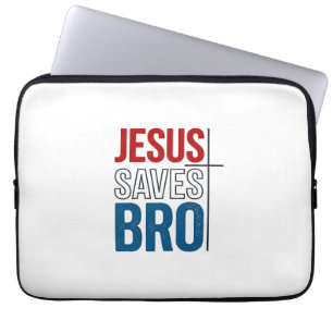 Jesus rettet Bro Christliche Typografie T-Shirt De Laptopschutzhülle